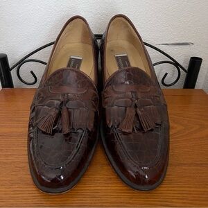 Johnston & Murphy Italian Leather Mens Dress Shoes with Tassel size 9.5